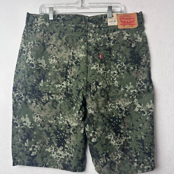 Levis 469 Loose Shorts Jeans Mens 36 x 12 Camo Camouflage gorpcore utility army - Picture 3 of 5